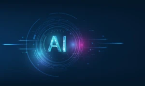 A decorative photo that says AI